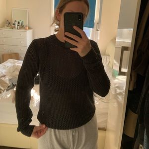Everlane Netted Black Sweater.